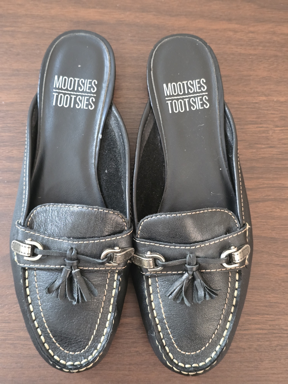 Mootsies Tootsies Men’s Black Tassel Loafer Mules - Picture 2 of 8